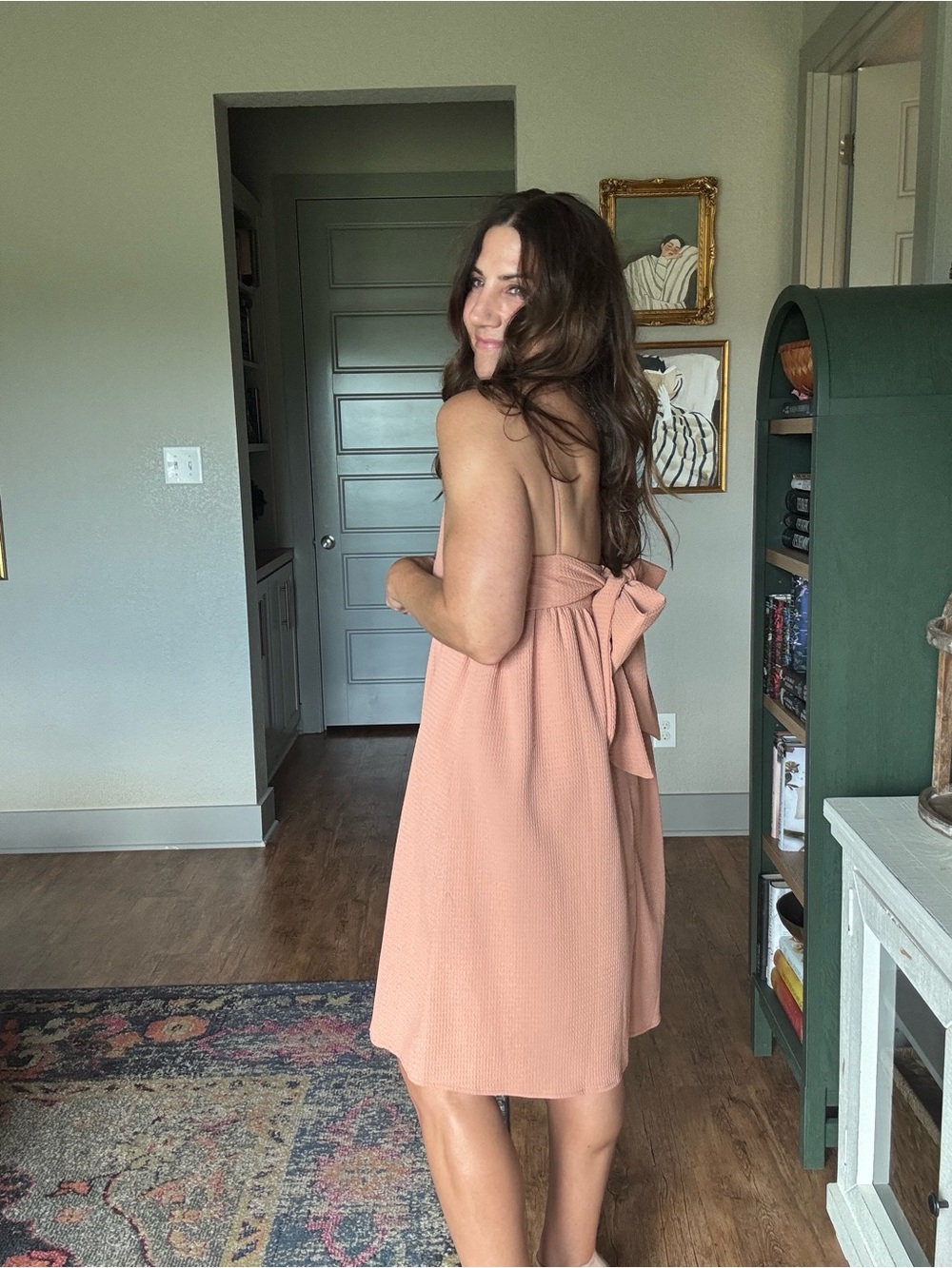 Women’s Square Neck Sleeveless Dress in Dusty Rose